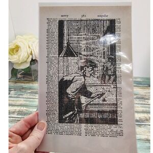 Billiards Pool Player Vintage Dictionary Page Decor Rustic Game Room Handmade